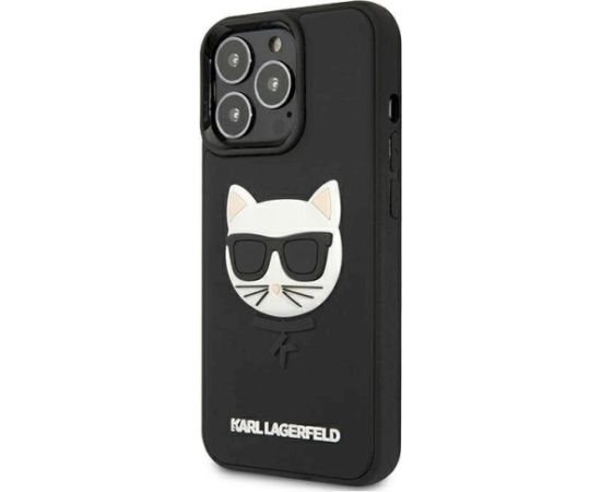 Karl Lagerfeld KLHCP13LCH3DBK Hardcase 3D Rubber Choupette Aizsargapvalks priekš iPhone 13 Pro/13 6,1" / melns Neoriģinālie Maciņi