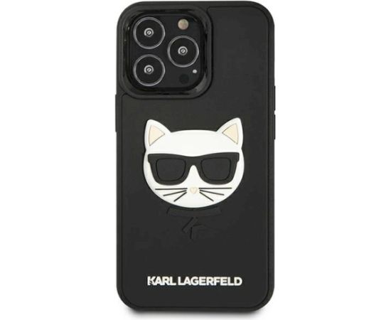 Karl Lagerfeld KLHCP13LCH3DBK Hardcase 3D Rubber Choupette Aizsargapvalks priekš iPhone 13 Pro/13 6,1" / melns Neoriģinālie Maciņi
