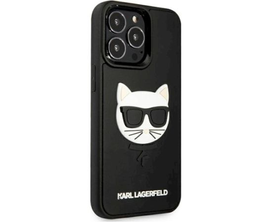 Karl Lagerfeld KLHCP13LCH3DBK Hardcase 3D Rubber Choupette Aizsargapvalks priekš iPhone 13 Pro/13 6,1" / melns Neoriģinālie Maciņi