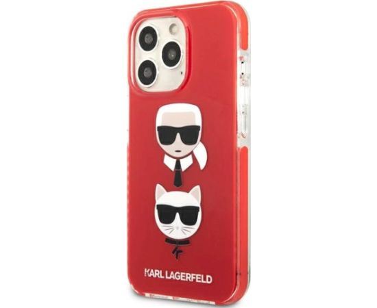 Karl Lagerfeld KLHCP13LTPE2TR Aizsargapvalks priekš iPhone 13 Pro / 13 6,1" hardcase / sarkans Karl&Choupette Head Neoriģinālie Maciņi