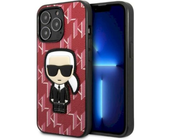 Karl Lagerfeld KLHCP13LPMNIKPI Hardcase Monogram Ikonik Patch Aizsargapvalks priekš iPhone 13 Pro / 13 6,1" / sarkans Neoriģinālie Maciņi