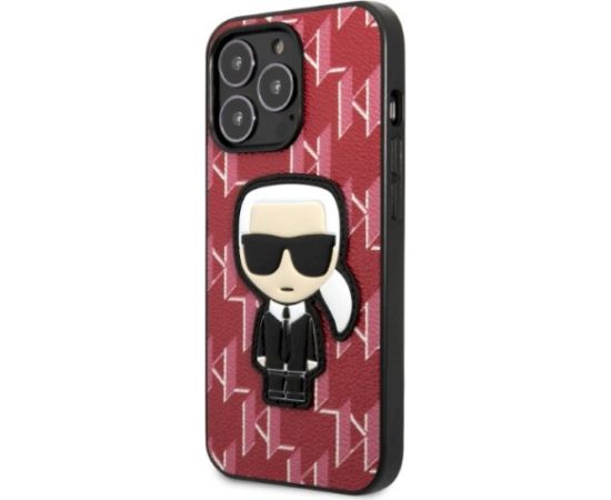 Karl Lagerfeld KLHCP13LPMNIKPI Hardcase Monogram Ikonik Patch Aizsargapvalks priekš iPhone 13 Pro / 13 6,1" / sarkans Neoriģinālie Maciņi