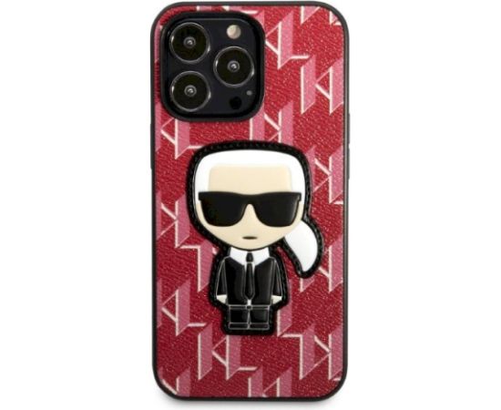 Karl Lagerfeld KLHCP13LPMNIKPI Hardcase Monogram Ikonik Patch Aizsargapvalks priekš iPhone 13 Pro / 13 6,1" / sarkans Neoriģinālie Maciņi