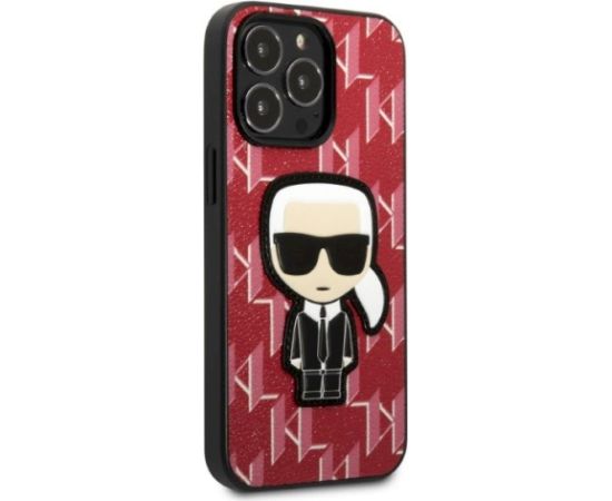 Karl Lagerfeld KLHCP13LPMNIKPI Hardcase Monogram Ikonik Patch Aizsargapvalks priekš iPhone 13 Pro / 13 6,1" / sarkans Neoriģinālie Maciņi