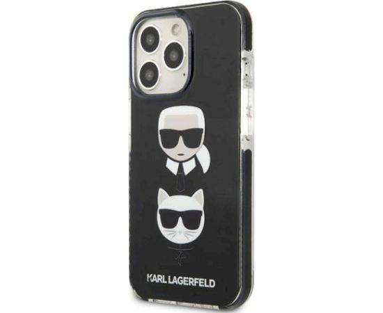 Karl Lagerfeld KLHCP13LTPE2TK Karl&Choupette Head Aizsargapvalks priekš iPhone 13 Pro / 13 6,1" / melns Neoriģinālie Maciņi