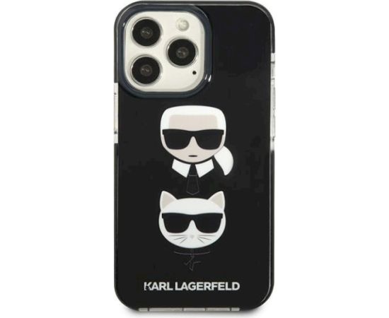 Karl Lagerfeld KLHCP13LTPE2TK Karl&Choupette Head Aizsargapvalks priekš iPhone 13 Pro / 13 6,1" / melns Neoriģinālie Maciņi