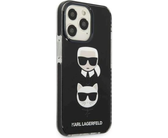 Karl Lagerfeld KLHCP13LTPE2TK Karl&Choupette Head Aizsargapvalks priekš iPhone 13 Pro / 13 6,1" / melns Neoriģinālie Maciņi
