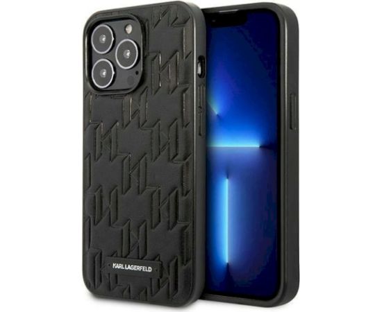 Karl Lagerfeld KLHCP13LMNMP1K Monogram Plaque Hardcase Aizsargapvalks priekš iPhone 13 Pro / 13 6,1" / melns Neoriģinālie Maciņi