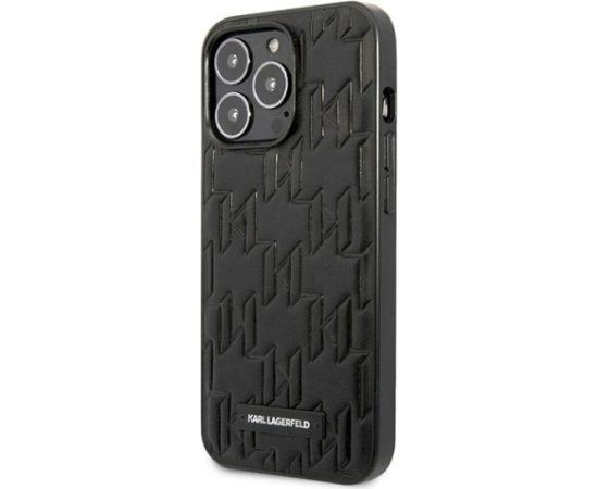 Karl Lagerfeld KLHCP13LMNMP1K Monogram Plaque Hardcase Aizsargapvalks priekš iPhone 13 Pro / 13 6,1" / melns Neoriģinālie Maciņi