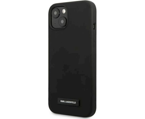 Karl Lagerfeld KLHCP13SSLMP1K Silicone Plaque Aizsargapvalks priekš iPhone 13 mini 5,4" / melns Neoriģinālie Maciņi