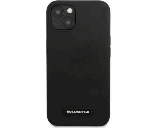 Karl Lagerfeld KLHCP13SSLMP1K Silicone Plaque Aizsargapvalks priekš iPhone 13 mini 5,4" / melns Neoriģinālie Maciņi
