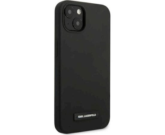 Karl Lagerfeld KLHCP13SSLMP1K Silicone Plaque Aizsargapvalks priekš iPhone 13 mini 5,4" / melns Neoriģinālie Maciņi