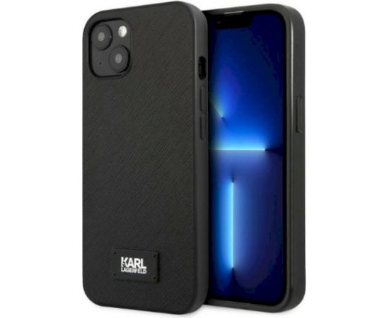Karl Lagerfeld KLHCP13SSFMP2K Saffiano Plaque Aizsargapvalks priekš iPhone 13 mini 5,4" / melns Neoriģinālie Maciņi