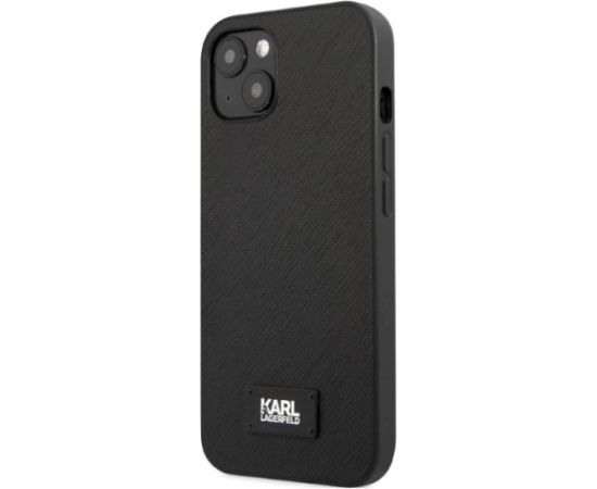 Karl Lagerfeld KLHCP13SSFMP2K Saffiano Plaque Aizsargapvalks priekš iPhone 13 mini 5,4" / melns Neoriģinālie Maciņi