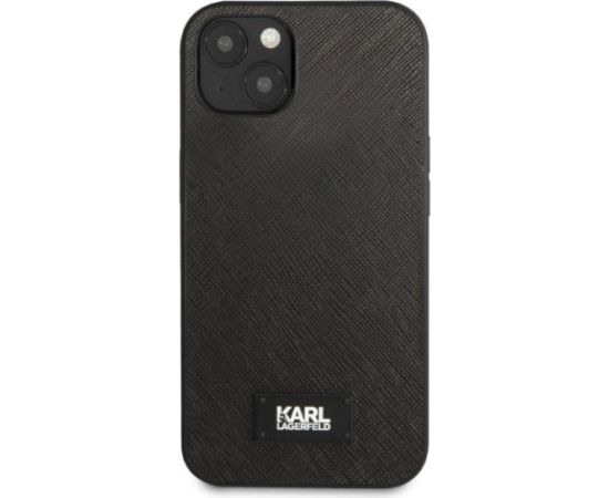 Karl Lagerfeld KLHCP13SSFMP2K Saffiano Plaque Aizsargapvalks priekš iPhone 13 mini 5,4" / melns Neoriģinālie Maciņi