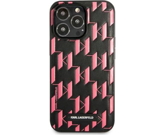 Karl Lagerfeld KLHCP13XMNMP1P Monogram Plaque Hardcase Aizsargapvalks priekš iPhone 13 Pro Max 6,7" / rozā Neoriģinālie Maciņi