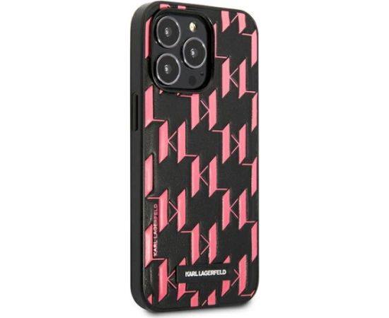 Karl Lagerfeld KLHCP13XMNMP1P Monogram Plaque Hardcase Aizsargapvalks priekš iPhone 13 Pro Max 6,7" / rozā Neoriģinālie Maciņi