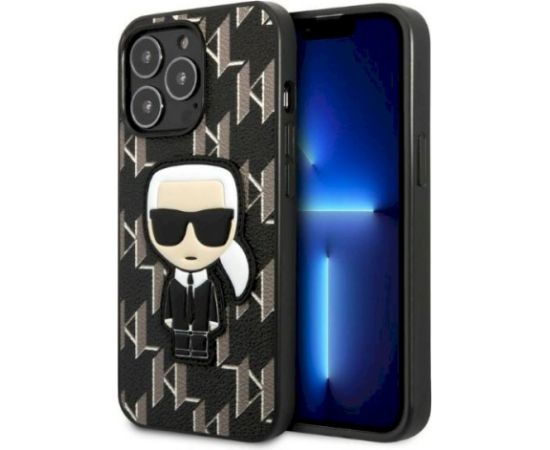 Karl Lagerfeld KLHCP13LPMNIKBK Monogram Ikonik Patch Aizsargapvalks priekš iPhone 13 Pro / 13 6,1" / melns Neoriģinālie Maciņi