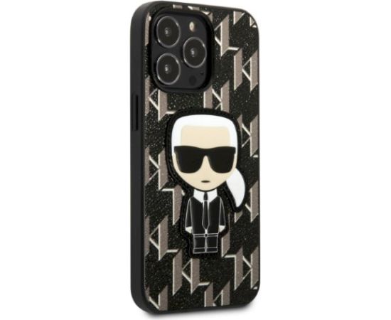 Karl Lagerfeld KLHCP13LPMNIKBK Monogram Ikonik Patch Aizsargapvalks priekš iPhone 13 Pro / 13 6,1" / melns Neoriģinālie Maciņi