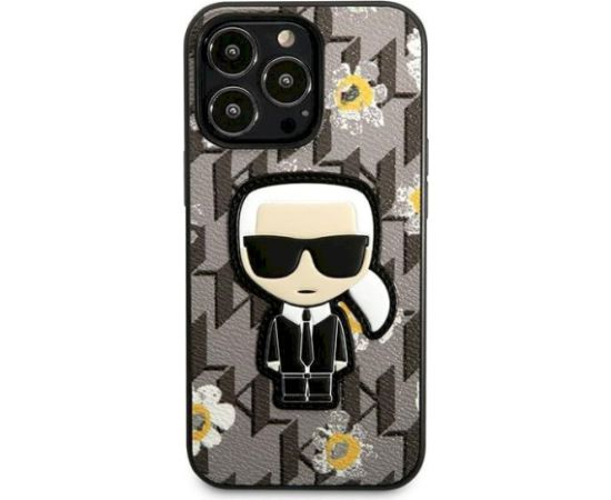 Karl Lagerfeld KLHCP13LPMNFIK1 Flower Ikonik Karl Aizsargapvalks priekš iPhone 13 Pro / 13 6,1" / pelēks Neoriģinālie Maciņi