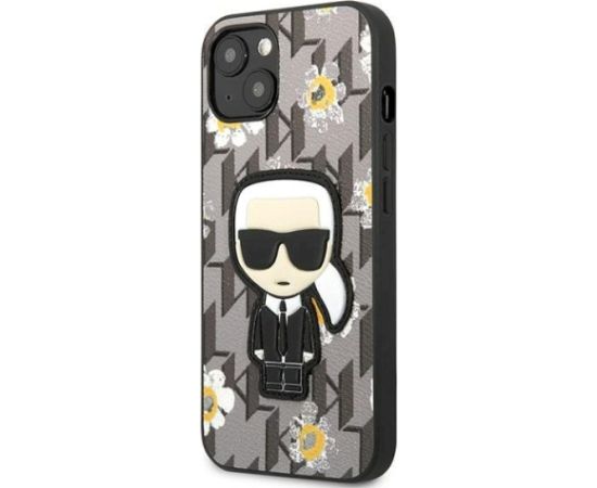 Karl Lagerfeld KLHCP13SPMNFIK1 Flower Ikonik Karl Aizsargapvalks priekš iPhone 13 mini 5,4" / pelēks Neoriģinālie Maciņi