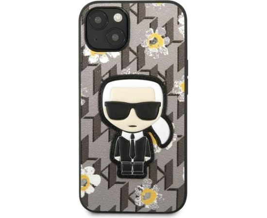 Karl Lagerfeld KLHCP13SPMNFIK1 Flower Ikonik Karl Aizsargapvalks priekš iPhone 13 mini 5,4" / pelēks Neoriģinālie Maciņi