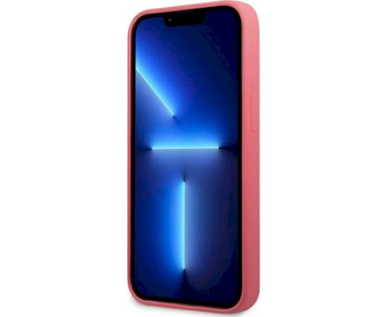 Karl Lagerfeld KLHCP13MSLMP1PI Aizsargapvalks priekš iPhone 13 / 14 / 15 6,1" / fuksija Silicone Plaque Neoriģinālie Maciņi