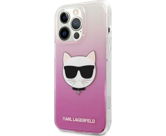 Karl Lagerfeld KLHCP13XCTRP Choupette Head Aizsargapvalks priekš iPhone 13 Pro Max 6,7" / rozā Neoriģinālie Maciņi