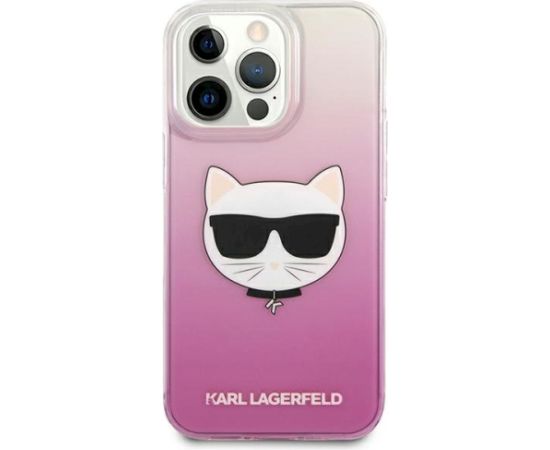 Karl Lagerfeld KLHCP13XCTRP Choupette Head Aizsargapvalks priekš iPhone 13 Pro Max 6,7" / rozā Neoriģinālie Maciņi