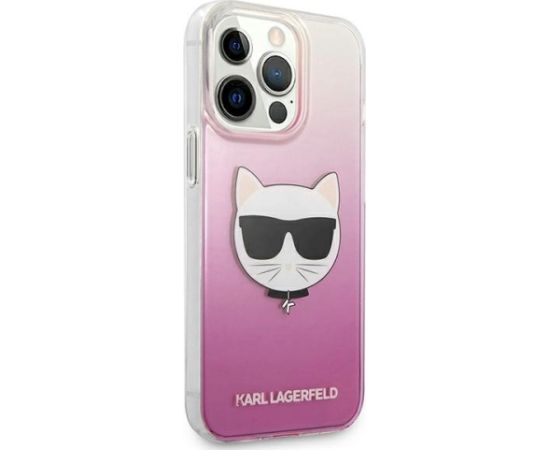 Karl Lagerfeld KLHCP13XCTRP Choupette Head Aizsargapvalks priekš iPhone 13 Pro Max 6,7" / rozā Neoriģinālie Maciņi