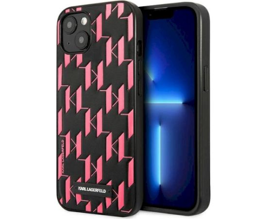 Karl Lagerfeld KLHCP13SMNMP1P Monogram Plaque Aizsargapvalks priekš iPhone 13 mini 5,4" / rozā Neoriģinālie Maciņi