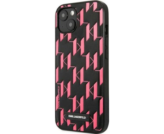 Karl Lagerfeld KLHCP13SMNMP1P Monogram Plaque Aizsargapvalks priekš iPhone 13 mini 5,4" / rozā Neoriģinālie Maciņi