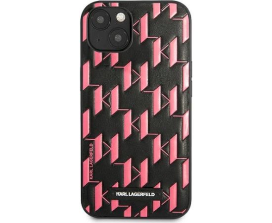Karl Lagerfeld KLHCP13SMNMP1P Monogram Plaque Aizsargapvalks priekš iPhone 13 mini 5,4" / rozā Neoriģinālie Maciņi