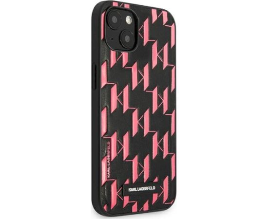 Karl Lagerfeld KLHCP13SMNMP1P Monogram Plaque Aizsargapvalks priekš iPhone 13 mini 5,4" / rozā Neoriģinālie Maciņi
