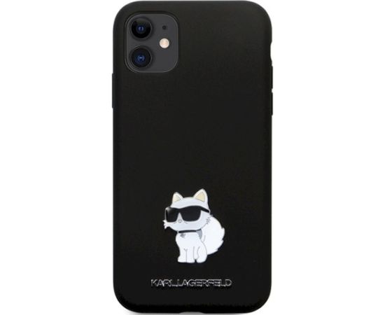 Karl Lagerfeld KLHCN61SMHCNPK Silicone C Metal Pin Hardcase Aizsargapvalks priekš iPhone 11/Xr 6.1" / melns Neoriģinālie Maciņi