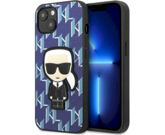 Karl Lagerfeld KLHCP13MPMNIKBL Monogram Ikonik Patch Aizsargapvalks priekš iPhone 13/14/15 6,1" / zils Neoriģinālie Maciņi