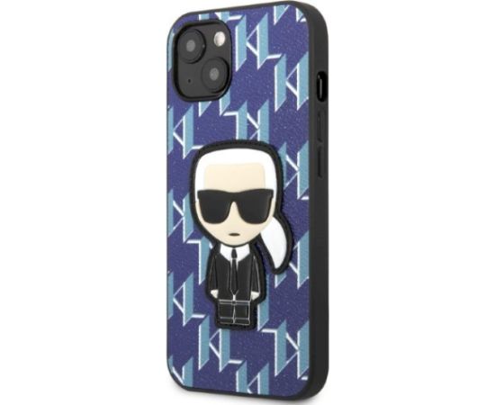 Karl Lagerfeld KLHCP13MPMNIKBL Monogram Ikonik Patch Aizsargapvalks priekš iPhone 13/14/15 6,1" / zils Neoriģinālie Maciņi