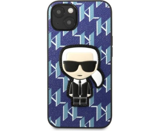 Karl Lagerfeld KLHCP13MPMNIKBL Monogram Ikonik Patch Aizsargapvalks priekš iPhone 13/14/15 6,1" / zils Neoriģinālie Maciņi