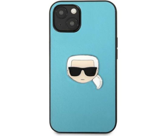 Karl Lagerfeld KLHCP13SPKMB Leather Ikonik Karl`s Head Me Aizsargapvalks priekš iPhone 13 mini 5.4" / zils Neoriģinālie Maciņi