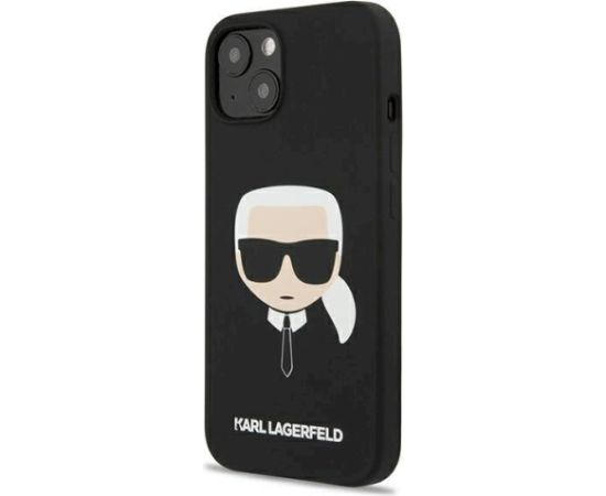 Karl Lagerfeld KLHCP13SSLKHBK Silicone Karl`s Head Aizsargapvalks priekš iPhone 13 mini 5,4" / melns Neoriģinālie Maciņi