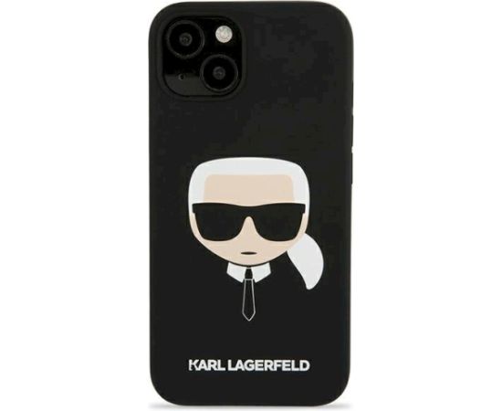 Karl Lagerfeld KLHCP13SSLKHBK Silicone Karl`s Head Aizsargapvalks priekš iPhone 13 mini 5,4" / melns Neoriģinālie Maciņi