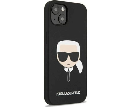 Karl Lagerfeld KLHCP13SSLKHBK Silicone Karl`s Head Aizsargapvalks priekš iPhone 13 mini 5,4" / melns Neoriģinālie Maciņi