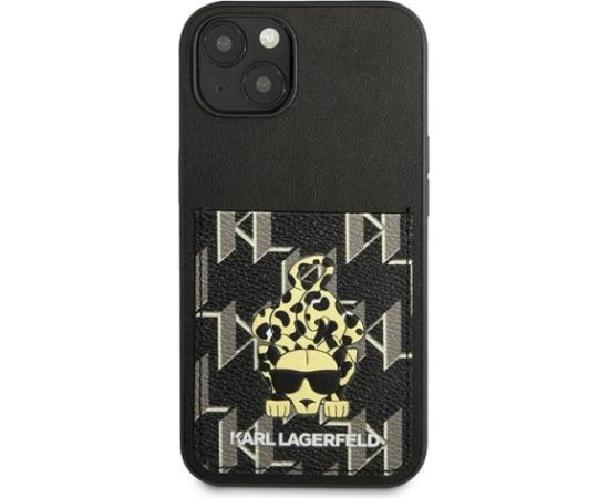 Karl Lagerfeld KLHCP13MCANCNK Karlimals Cardslot Aizsargapvalks priekš iPhone 13/14/15 6,1" / melns Neoriģinālie Maciņi