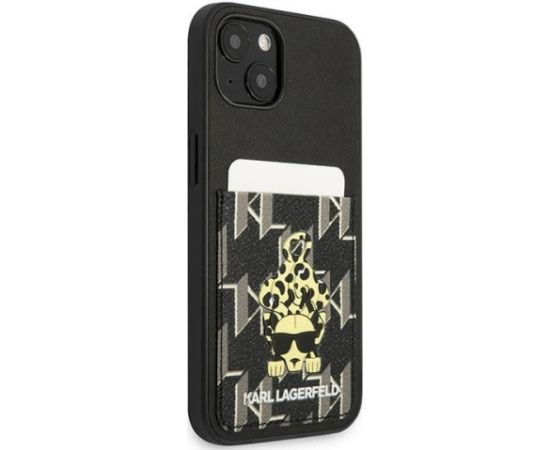 Karl Lagerfeld KLHCP13MCANCNK Karlimals Cardslot Aizsargapvalks priekš iPhone 13/14/15 6,1" / melns Neoriģinālie Maciņi