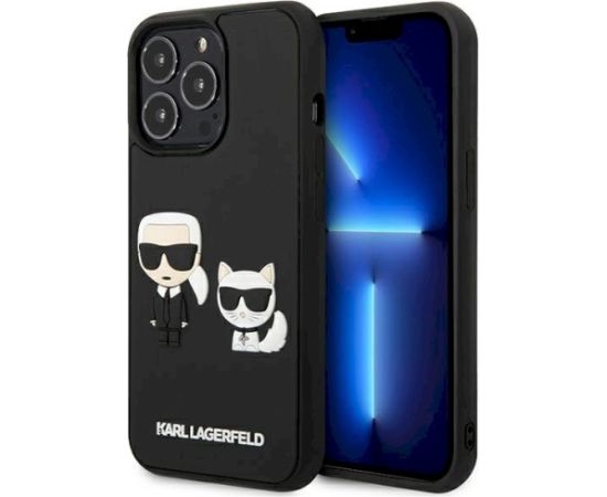 Karl Lagerfeld KLHCP13L3DRKCK Aizsargapvalks priekš iPhone 13 Pro / 13 6,1" / melns hardcase Karl&Choupette Ikonik 3D Neoriģinālie Maciņi