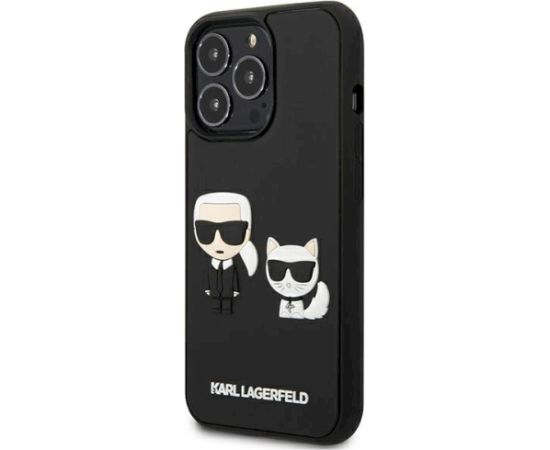 Karl Lagerfeld KLHCP13L3DRKCK Aizsargapvalks priekš iPhone 13 Pro / 13 6,1" / melns hardcase Karl&Choupette Ikonik 3D Neoriģinālie Maciņi