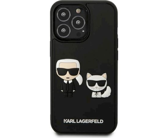 Karl Lagerfeld KLHCP13L3DRKCK Aizsargapvalks priekš iPhone 13 Pro / 13 6,1" / melns hardcase Karl&Choupette Ikonik 3D Neoriģinālie Maciņi