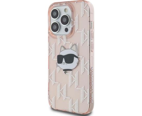 Karl Lagerfeld KLHCP13LHKLPCHP Aizsargapvalks priekš iPhone 13 Pro / 13 6.1" Hardcase IML Choupette Head & Mono / rozā Neoriģinālie Maciņi