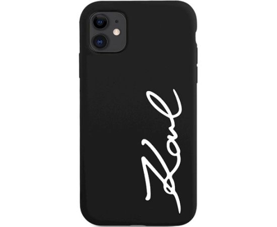 Karl Lagerfeld KLHCN61SKSVGK Silicone Signature Aizsargapvalks priekš iPhone 11/XR 6.1" / melns Neoriģinālie Maciņi