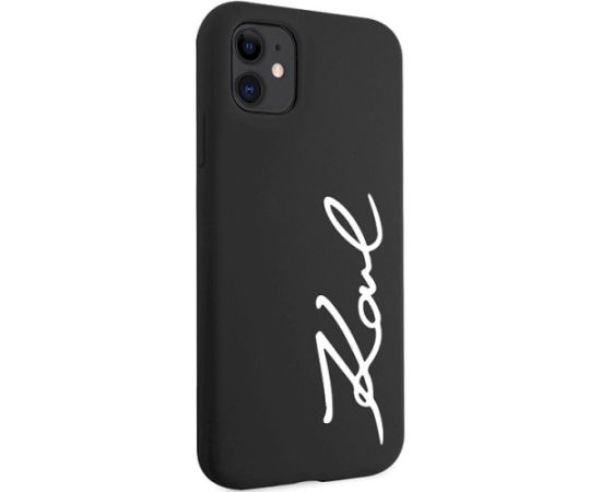 Karl Lagerfeld KLHCN61SKSVGK Silicone Signature Aizsargapvalks priekš iPhone 11/XR 6.1" / melns Neoriģinālie Maciņi
